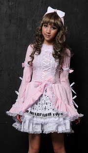 Кукольное розовое платье Musical Dreams c бантом на голову