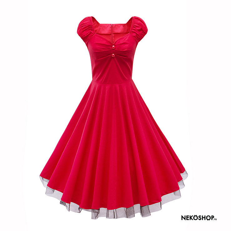 Пин ап платье Ella red (без подъюбника)