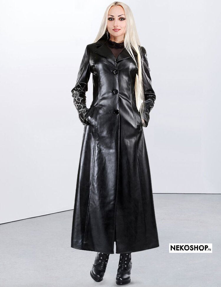 Длинное кожаное пальто Leather Lady
