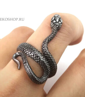 Кольцо в виде змеи Snake Dark
