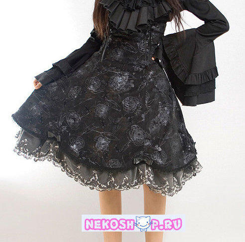 Готическая юбка с завышенной талией Black Velvet