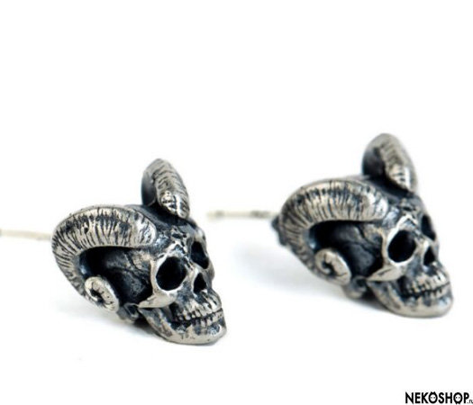 Серьги Scull with Horns