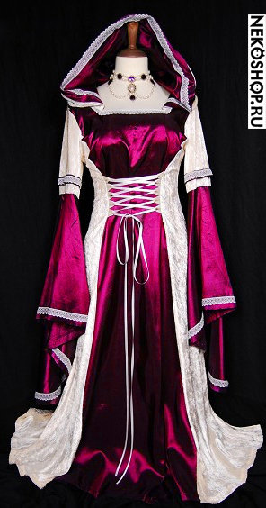 Средневековое пурпурное платье Amelia