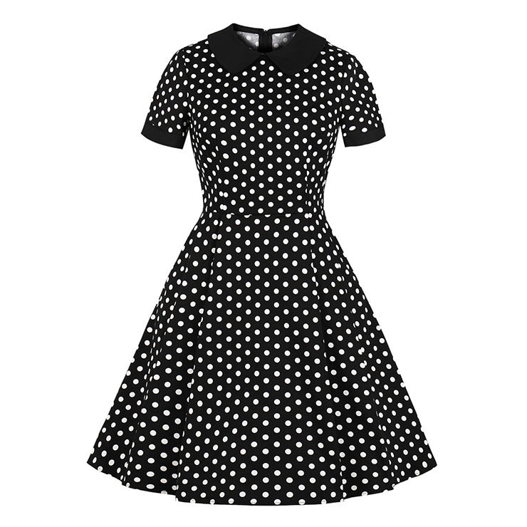 Ретро платье Black and White Polka Dots